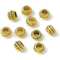 Perles Intercalaires en Alliage de Style Tibétain, Rondelle, Doré Antique, 6x8mm — Perles à bijoux