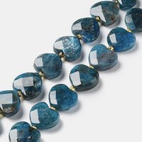 Brins de perles d'apatite naturelle, cœur facetté avec perles de rocaille — Perles à bijoux