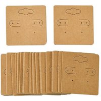 Cartes d'affichage pour boucles d'oreilles en papier kraft avec trou de suspension, carrées — Rangement et présentation