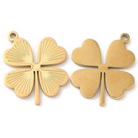 Charms Trèfle en Acier Inoxydable 316L avec Ion Plating — Breloques et pendentifs