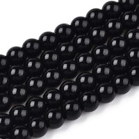 Black Opaque Solid Color Glass Beads Strands, Round, 4-4.5mm — Jewelry Beads