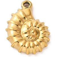 Pendentif en Acier Inoxydable 304, Conque Dorée, 22.5x16.5mm — Breloques et pendentifs