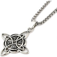 Collier Pendentif en Acier Inoxydable 201, Symbole de Nœud de Sorcière, Argent Vieilli — Collier pendentif