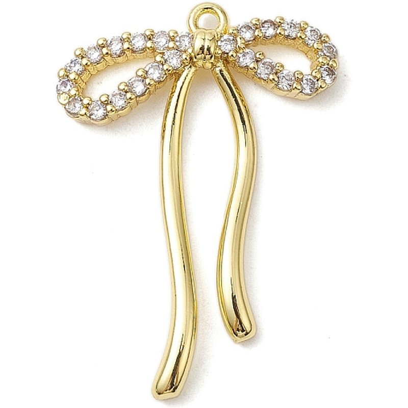 Rack Plating Brass Micro Pave Clear Cubic Zirconia Pendant — Charms & Pendants