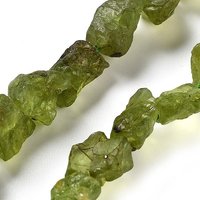 Brins de perles de péridot brut naturel, nuggets, 8.5-13.5mm — Perles à bijoux