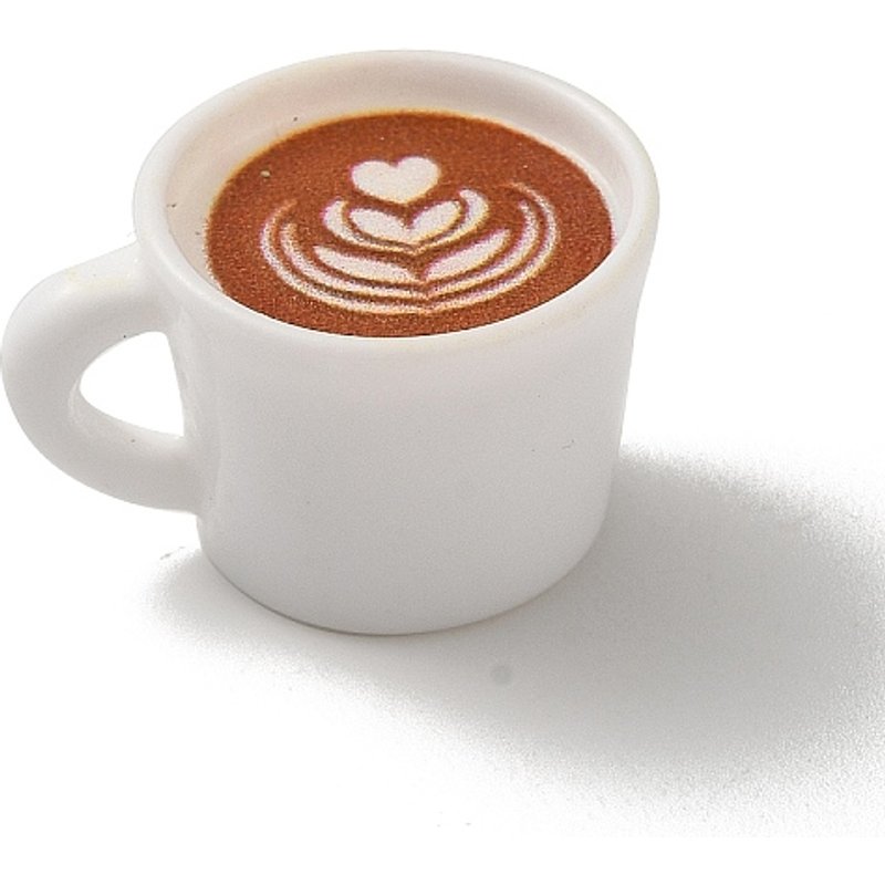 Charms en Résine Opaque de Tasse de Café avec Design de Feuille — Breloques et pendentifs
