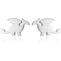 Boucles d'oreilles Mini Dragon Volant pour Filles - Acier Inoxydable, Platine — Bijoux fantaisie