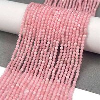 Brins de perles d'opale rose naturelle, rondes facettées, 2mm — Perles à bijoux