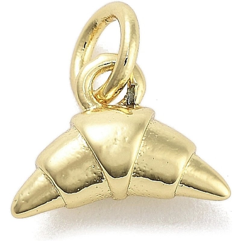 Pendentifs en laiton Croissant Rack Plating avec anneaux de saut, plaqué or 18K — Breloques et pendentifs