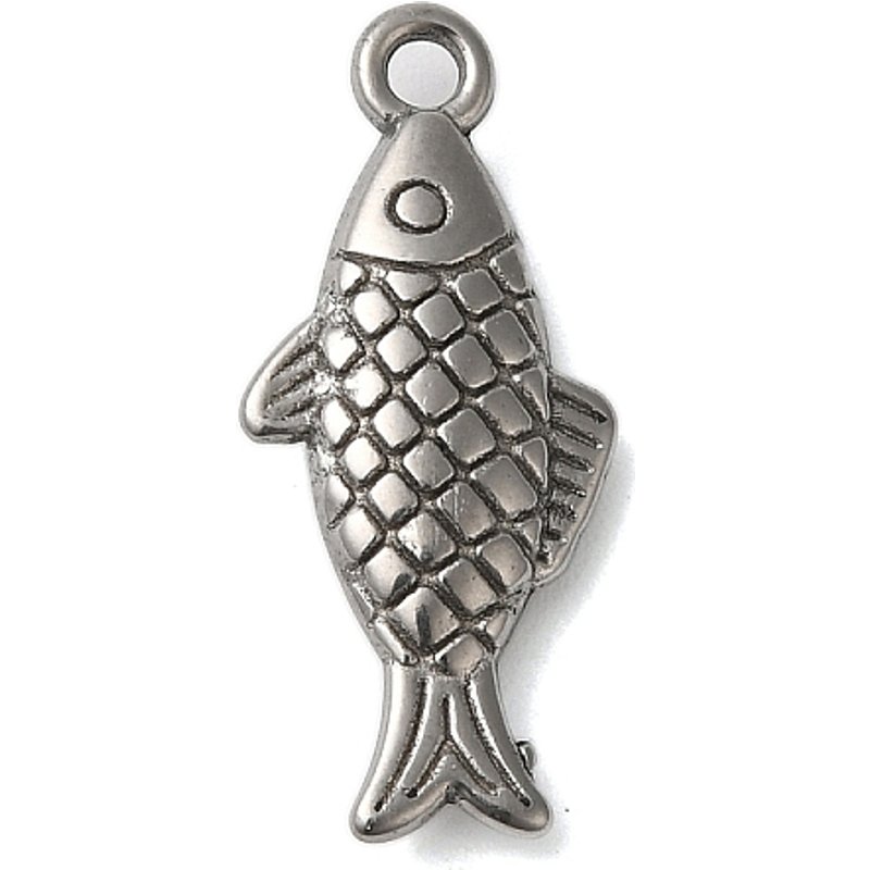 Charmes de Poisson en Acier Inoxydable 304, Non-Tarnissant, 20x9x3mm — Breloques et pendentifs