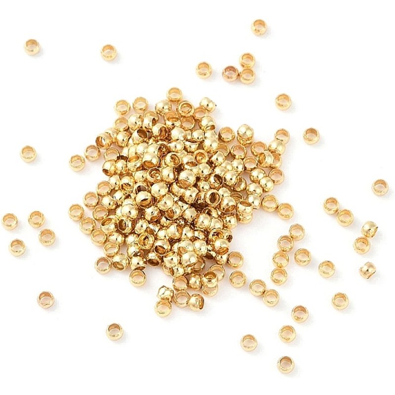 Perles à écraser en laiton Rondelle plaquées or 18K 2x2mm Trou 1.2mm — Perles à bijoux