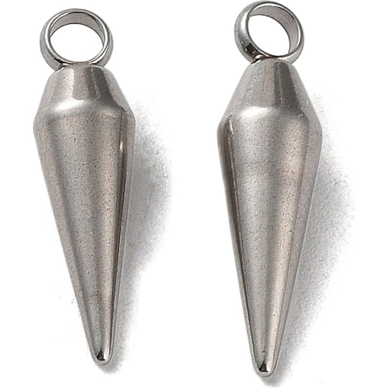 Pendentif cône en acier inoxydable 201, non ternissant, 18x5mm — Breloques et pendentifs
