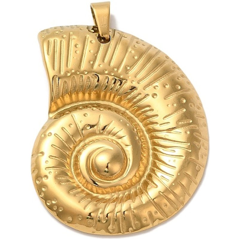 Pendentif en acier inoxydable 304 avec plaquage ionique en forme de coquillage — Breloques et pendentifs