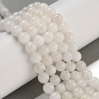 Natural Rainbow Moonstone Beads Strands, Round, White, 8mm — Jewelry Beads