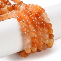 Brins de Perles d'Aventurine Rouge Naturelle, Ronde, 4mm, 15.16 pouces