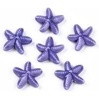 Handmade Porcelain Starfish Beads, Mauve, 30pcs/strand — Jewelry Beads