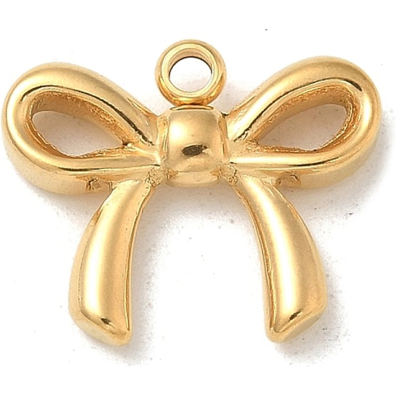 Pendentif en Acier Inoxydable 304 avec Charme Nœud Papillon en Plaqué Or 18K — Breloques et pendentifs