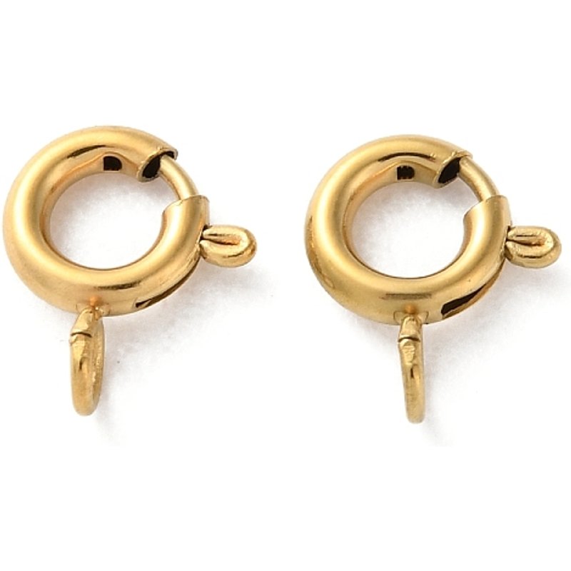 Attaches à ressort en acier inoxydable 304, plaqué or 18K — Accessoires pour bijoux