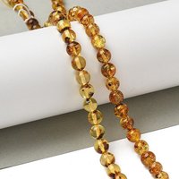 Natural Amber Beads Strands, Round 6mm with 1mm Hole, 58pcs — Jewelry Beads