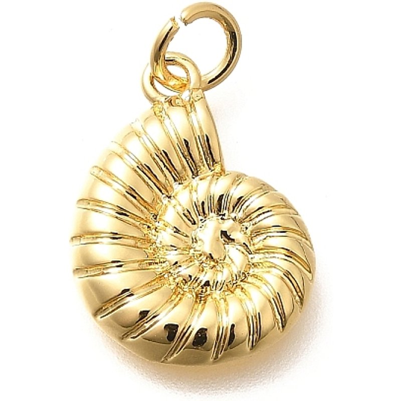 Pendants en laiton en forme de conque avec plaquage or 18K, sans plomb ni cadmium — Breloques et pendentifs