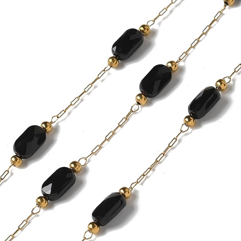 316 Surgical Stainless Steel Link Chains with Gold Plated Beads — Chains, Wire & Cord