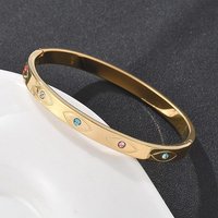 Bracelet en Acier Inoxydable Rhinestone Eye pour Femmes — Bracelet Femme