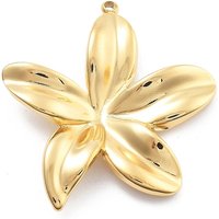 Pendentif en Acier Inoxydable 304 avec Charme de Fleur et Plaquage en Or 18K — Breloques et pendentifs