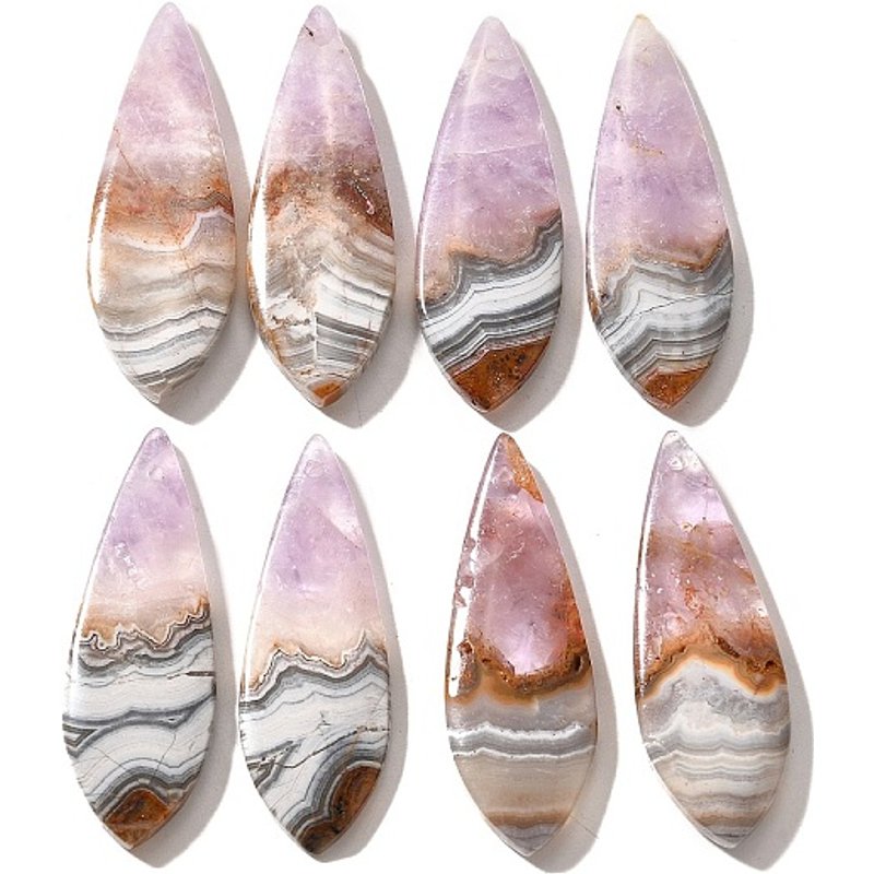 Natural Amethyst Lace Agate Teardrop Pendants — Charms & Pendants