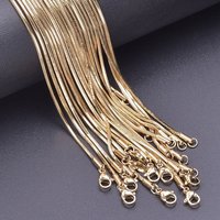304 Stainless Steel Square Snake Chain Necklace, 18K Gold Plated — Pendant Necklace