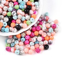 Drawbench Glass Beads, Baking Painted, Round, Mixed Color, 6-6.5mm — Jewelry Beads