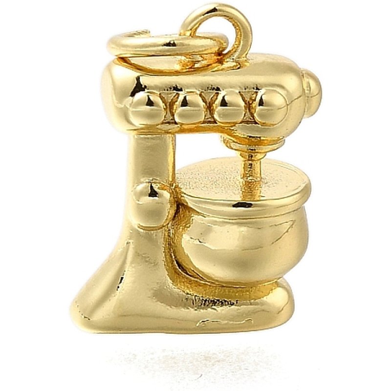 Charms en laiton pour mélangeur sur socle avec anneau, plaqué or 18K — Breloques et pendentifs