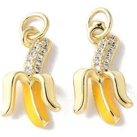 Pendentif Banane en Zircon Cubique Micro Pave en Laiton avec Émail — Breloques et pendentifs