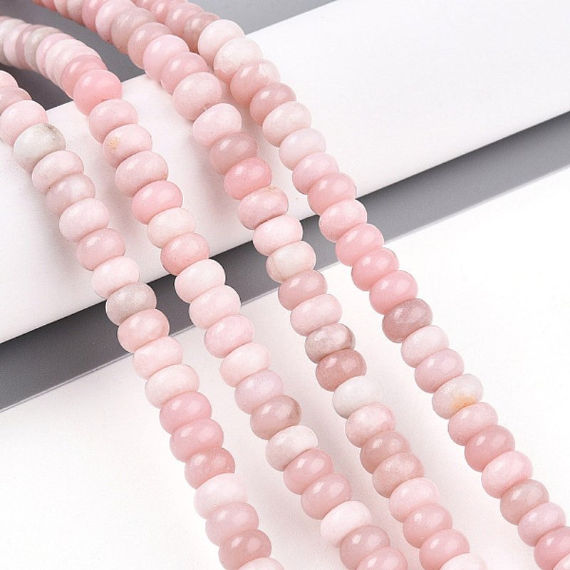 Natural Pink Opal Rondelle Beads Strands, 6-6.5mm, 0.8mm Hole — Jewelry Beads