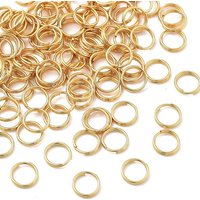 304 Stainless Steel Split Rings, 18K Gold Plated, 200pcs/set — Jewelry Findings