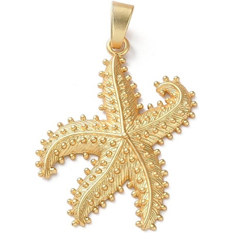 Alloy Big Starfish Pendant in Matte Gold — Charms & Pendants