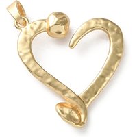 Pendentif en alliage en forme de cœur, or mat, sans plomb ni nickel — Breloques et pendentifs
