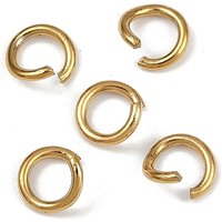 Anneaux ouverts en acier inoxydable 304, dorés, 6x1mm — Accessoires pour bijoux