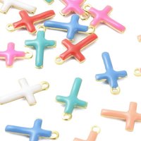Charms en Émail en Acier Inoxydable 304 - Design Croix — Breloques et pendentifs