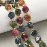 Brins de Perles de Tourmaline Colorées Naturelles, Coupe Hexagonale Facettée — Perles à bijoux