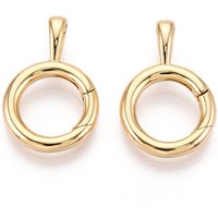 Brass Spring Gate Rings, Nickel Free, 18K Gold Plated — Jewelry Findings