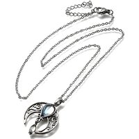 Collier Pendentif Bohemian Hollow Moon avec Pierre de Lune Naturelle