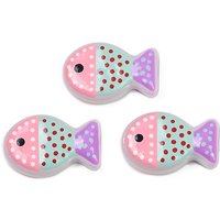 Perles en Verre Soufflé à la Main, Poisson, avec Émail, Rose — Perles à bijoux