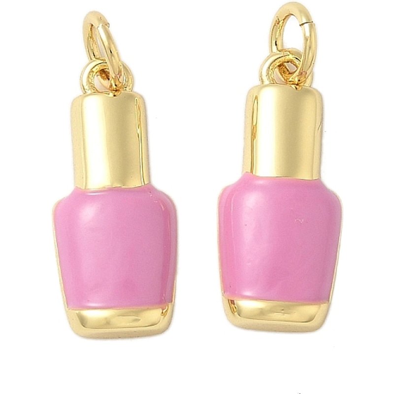 Pendentif en émail de laiton, charme de vernis à ongles avec anneau — Breloques et pendentifs