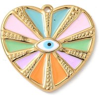 Pendentif en Acier Inoxydable 304 avec Charm Coeur et Œil Malin — Breloques et pendentifs