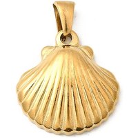 304 Stainless Steel Shell Shape Pendant with 18K Gold Plating — Charms & Pendants