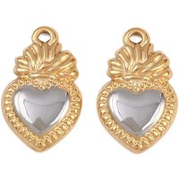 304 Stainless Steel Sacred Heart Charm Pendant with Ion Plating — Charms & Pendants