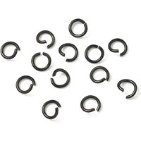 Anneaux de Saut en Acier Inoxydable Noir, Ronds Ouverts, 5x0.8mm