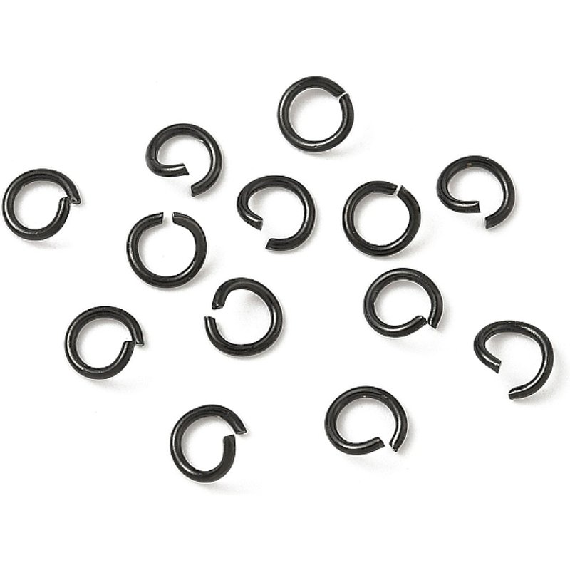 Anneaux de Saut en Acier Inoxydable Noir, Ronds Ouverts, 5x0.8mm — Accessoires pour bijoux