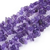 Natural Amethyst Beads Strands, Chips, 5-8mm, 31-32 inch — Jewelry Beads