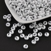 Acrylic Letter Beads with Horizontal Hole, Flat Round, 7x4mm — Jewelry Beads